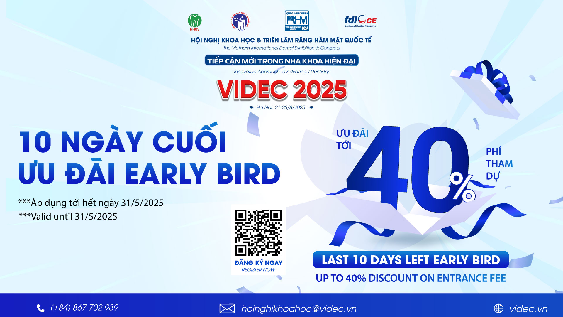Chỉ còn 10 ngày cuối cùng: Ưu đãi Early Bird VIDEC 2025 sắp kết thúc!