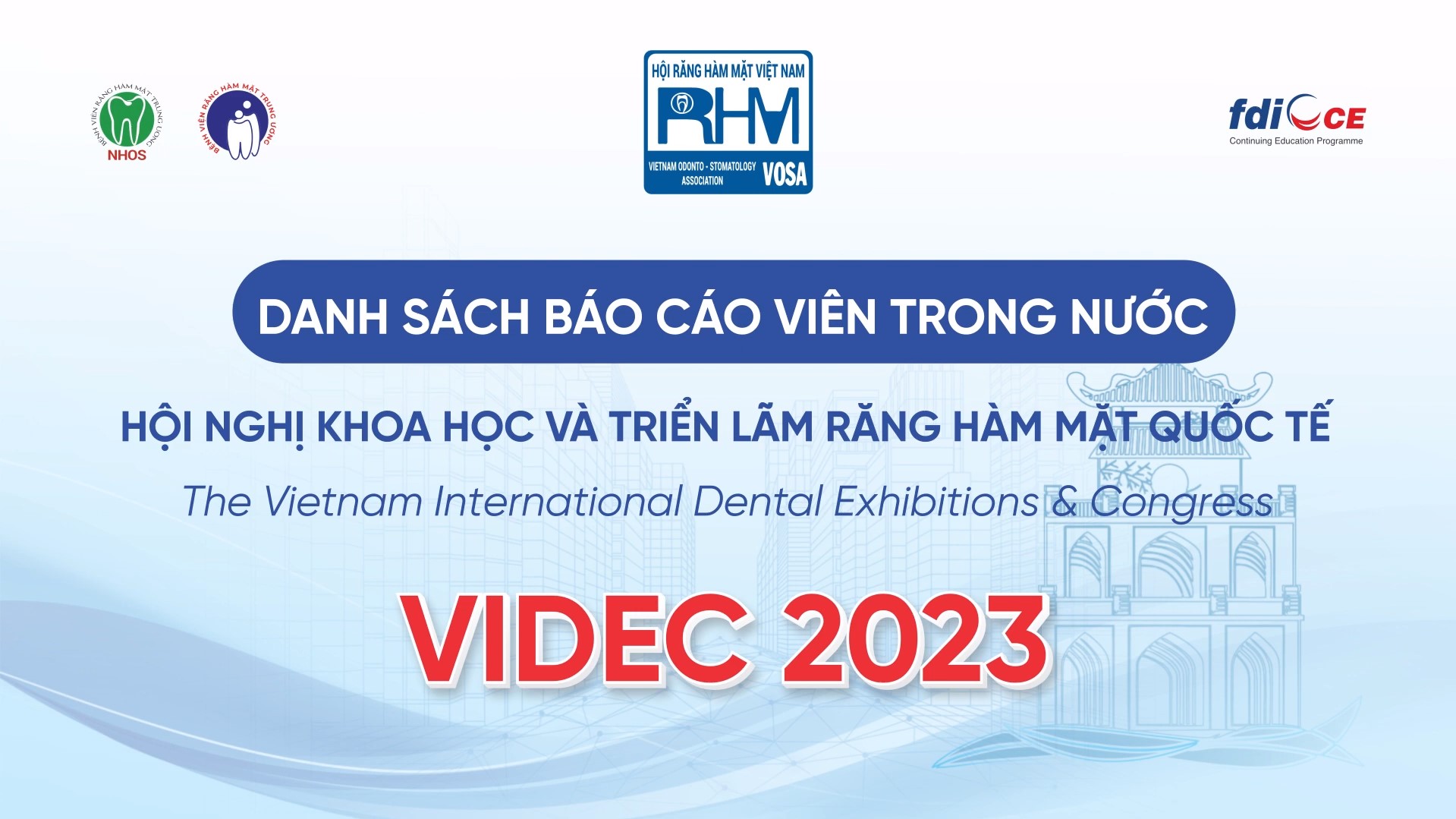 VIDEC 2023 - Danh sách các báo cáo viên trong nước